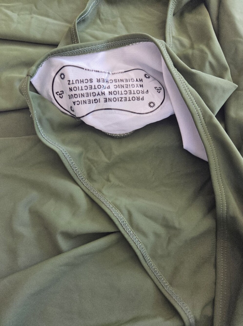 Olive Green Swim Dress with Adjustable Front Detail - Picture 4 of 7